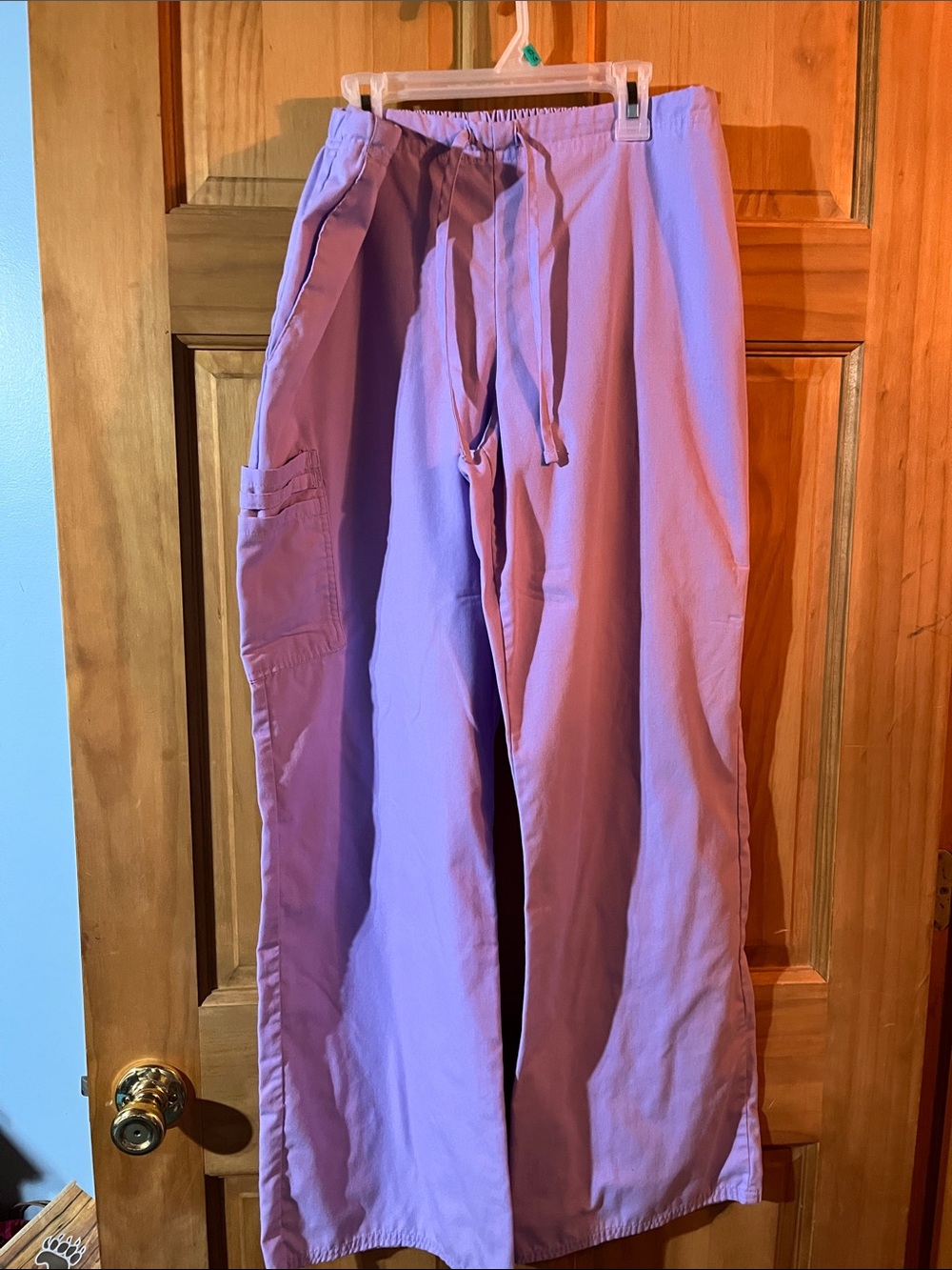 Women’s Lavender Cargo Drawstring Scrub pants- Casual Utility Style